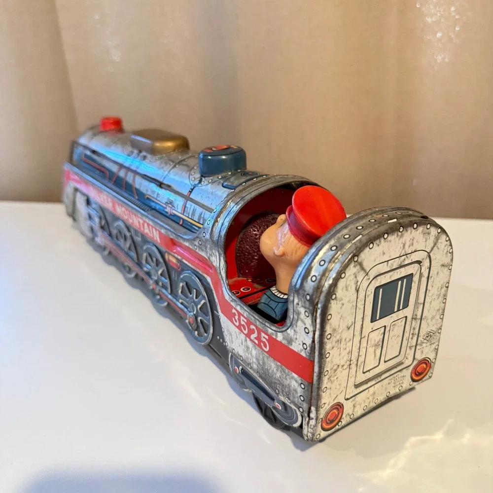 Vintage Silver Mountain 3525 Tin Litho Steam Locomotive Train Japan Toy